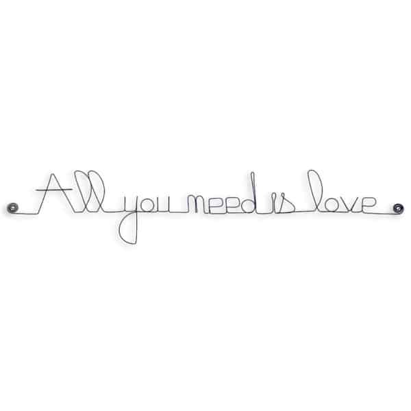 Décoration murale en fil de fer "All you need is love" - Bijoux de Mur